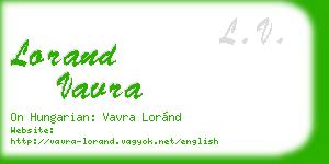 lorand vavra business card
